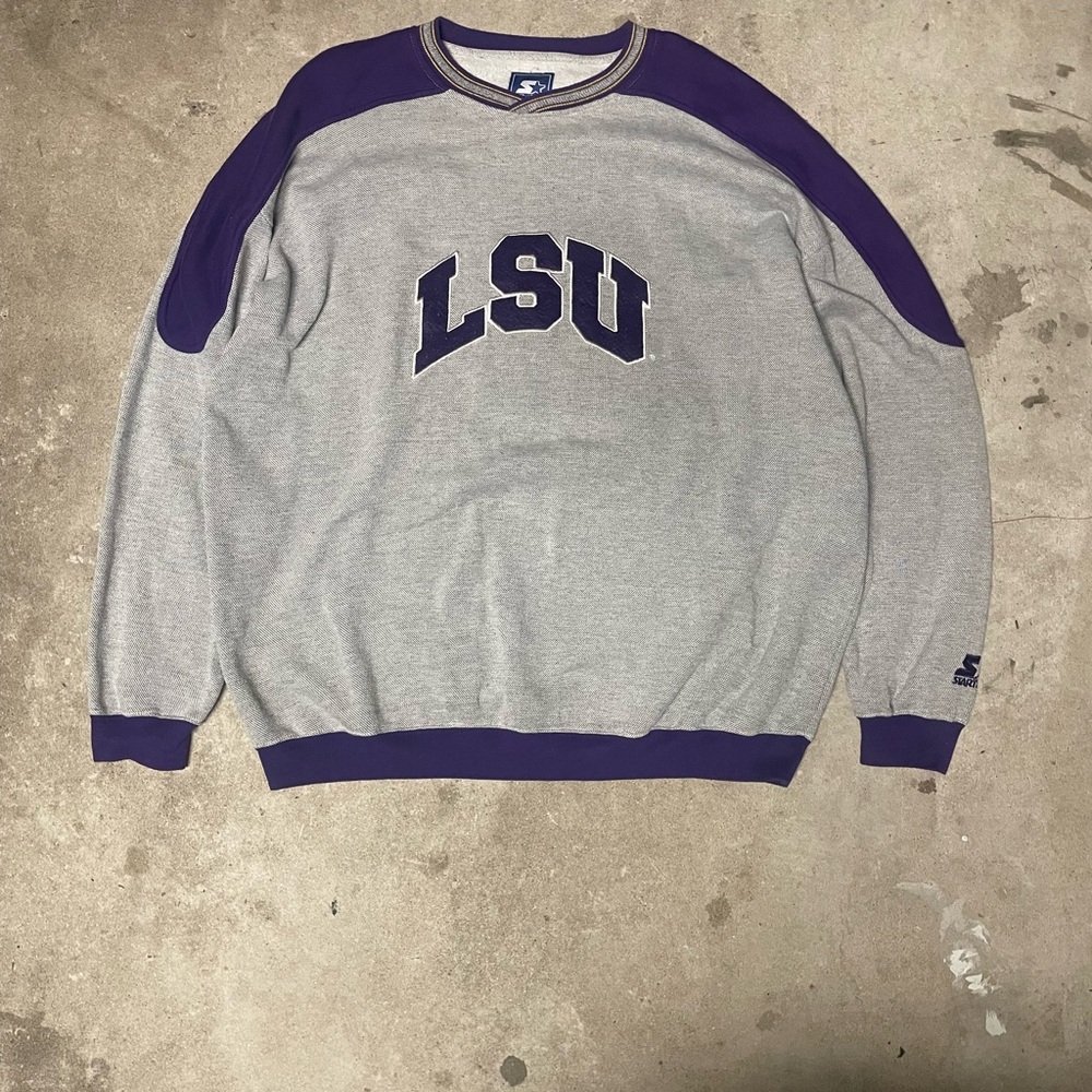 LSU Gray and Purple Men's Sweater